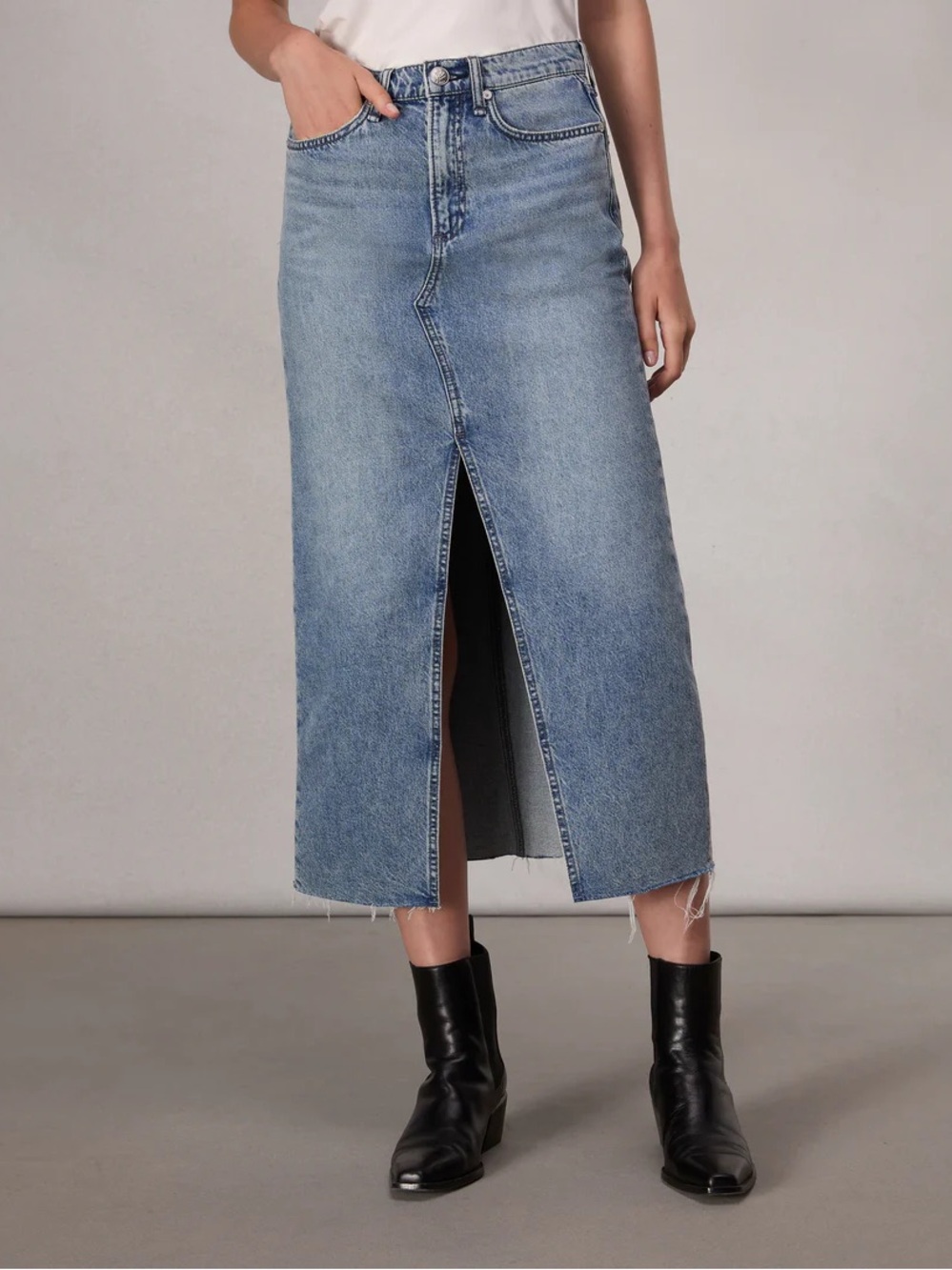 Rag & Bone Clara Midi Skirt in Elle 26